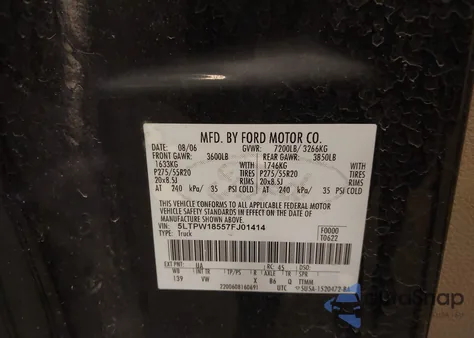 2007 Lincoln Mark Lt из США, поврежденный, VIN 5LTPW18557FJ01414